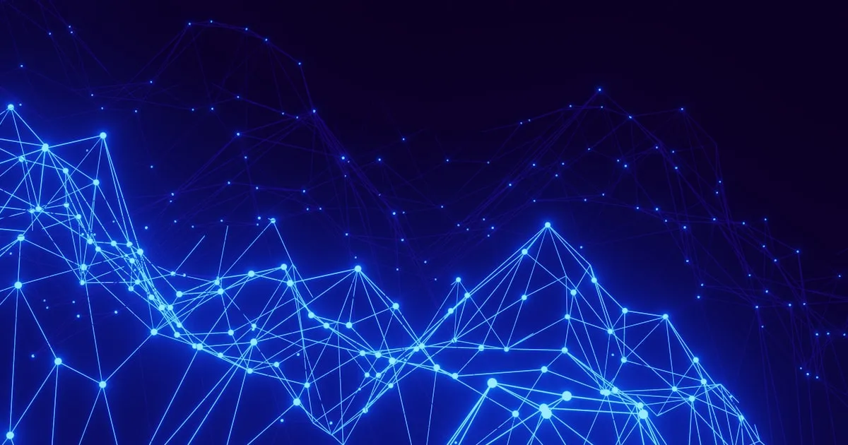 Réseau de points et de lignes illustrant la densité d'un champ lexical optimisé